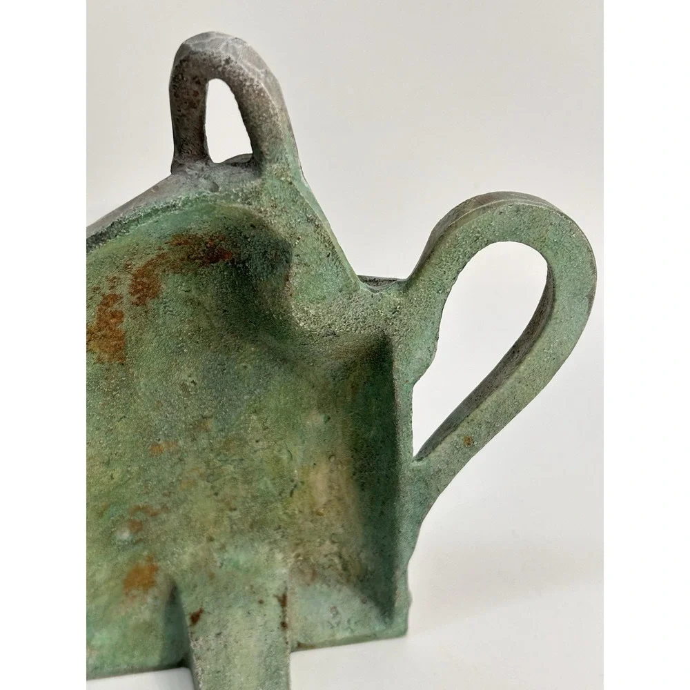Vintage Marjolein Bastin Cast Iron Green Watering Can Doorstop 6.5